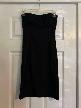 Classic Strapless Black Lace Bustier Dress - Elegant Evening Wear